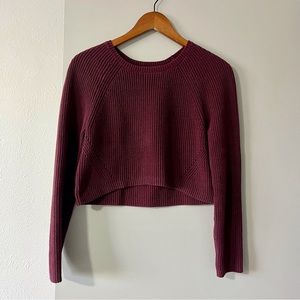 BCBG MaxAzria Cropped Sweater in Burgundy